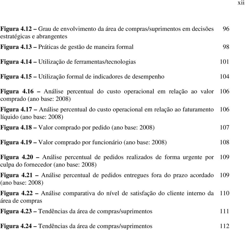 16 Análise percentual do custo operacional em relação ao valor comprado (ano base: 2008) Figura 4.