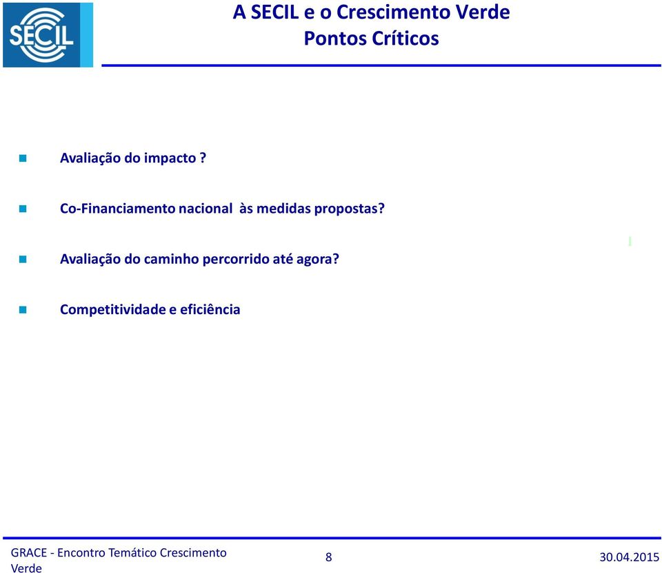 Co-Financiamento nacional às medidas