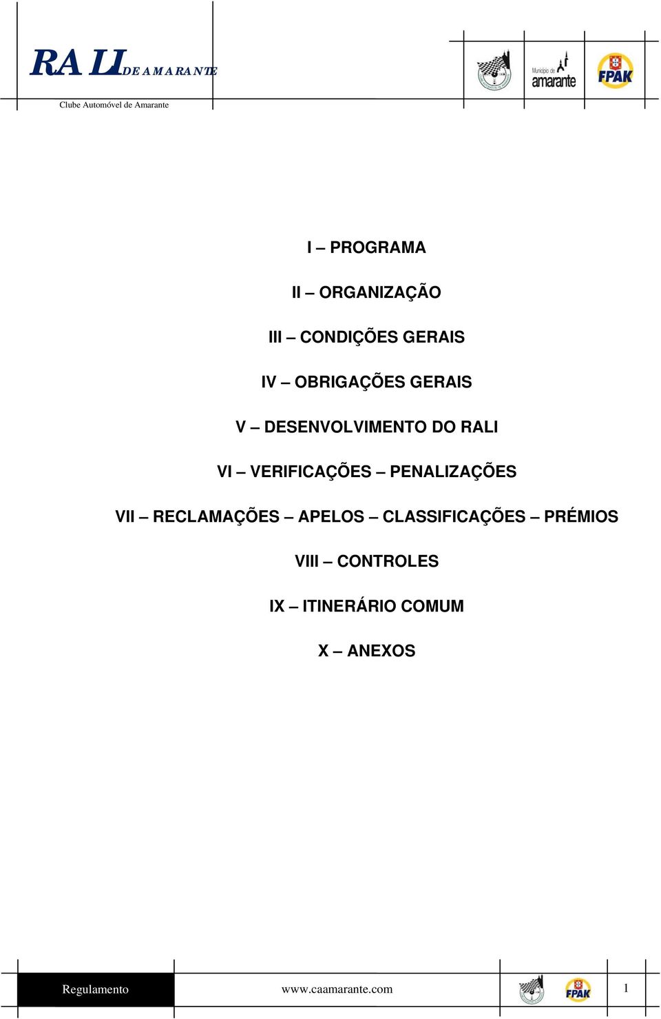 VERIFICAÇÕES PENALIZAÇÕES VII RECLAMAÇÕES APELOS