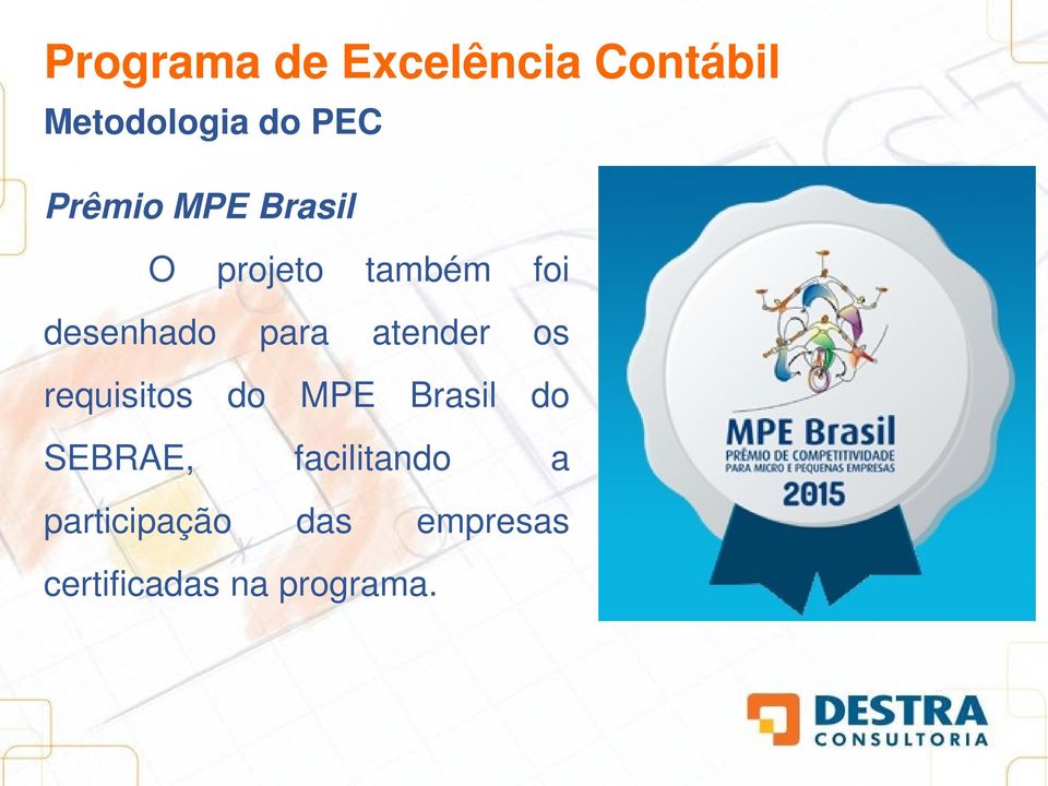 requisitos do MPE Brasil do SEBRAE,