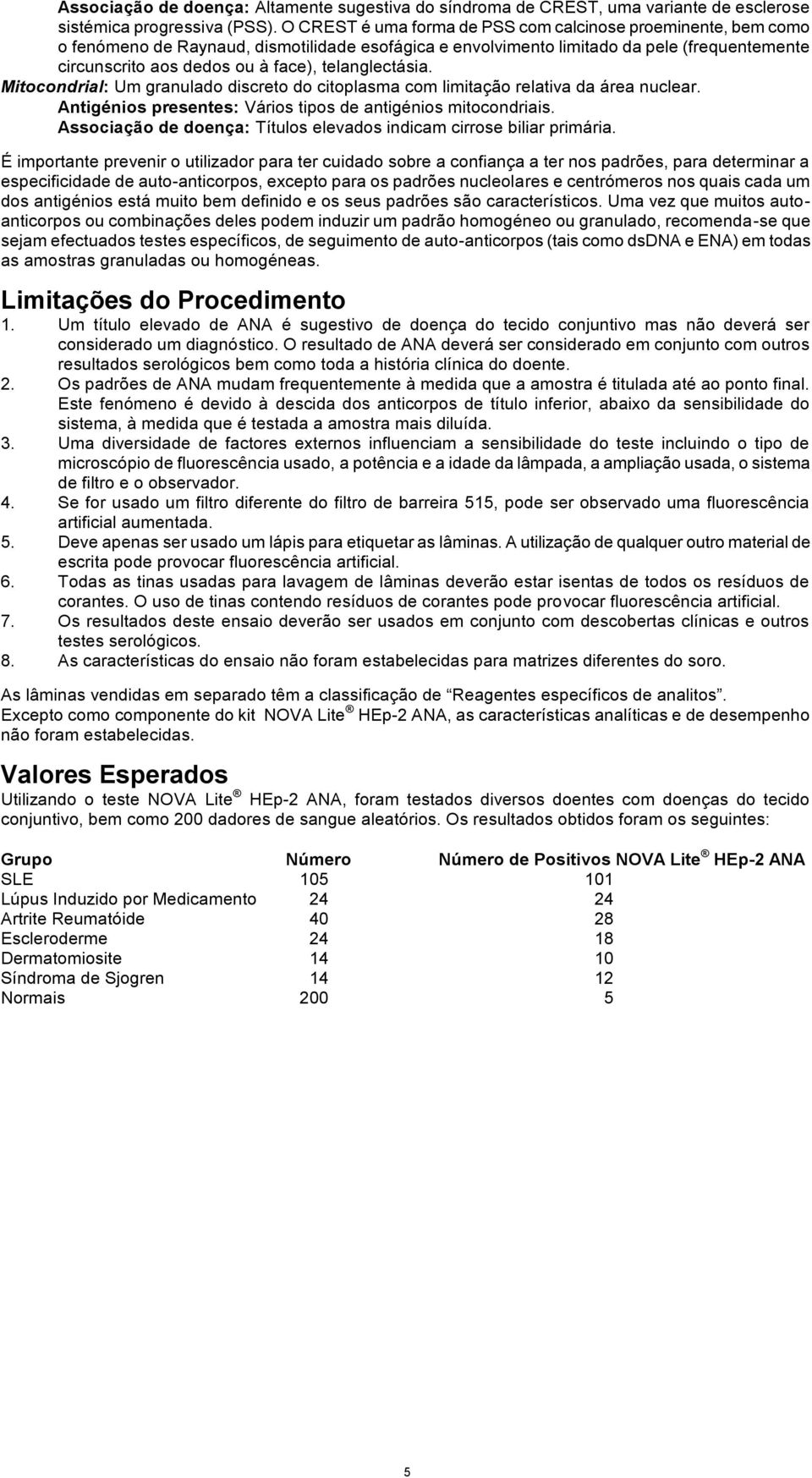 telanglectásia. Mitocondrial: Um granulado discreto do citoplasma com limitação relativa da área nuclear. Antigénios presentes: Vários tipos de antigénios mitocondriais.