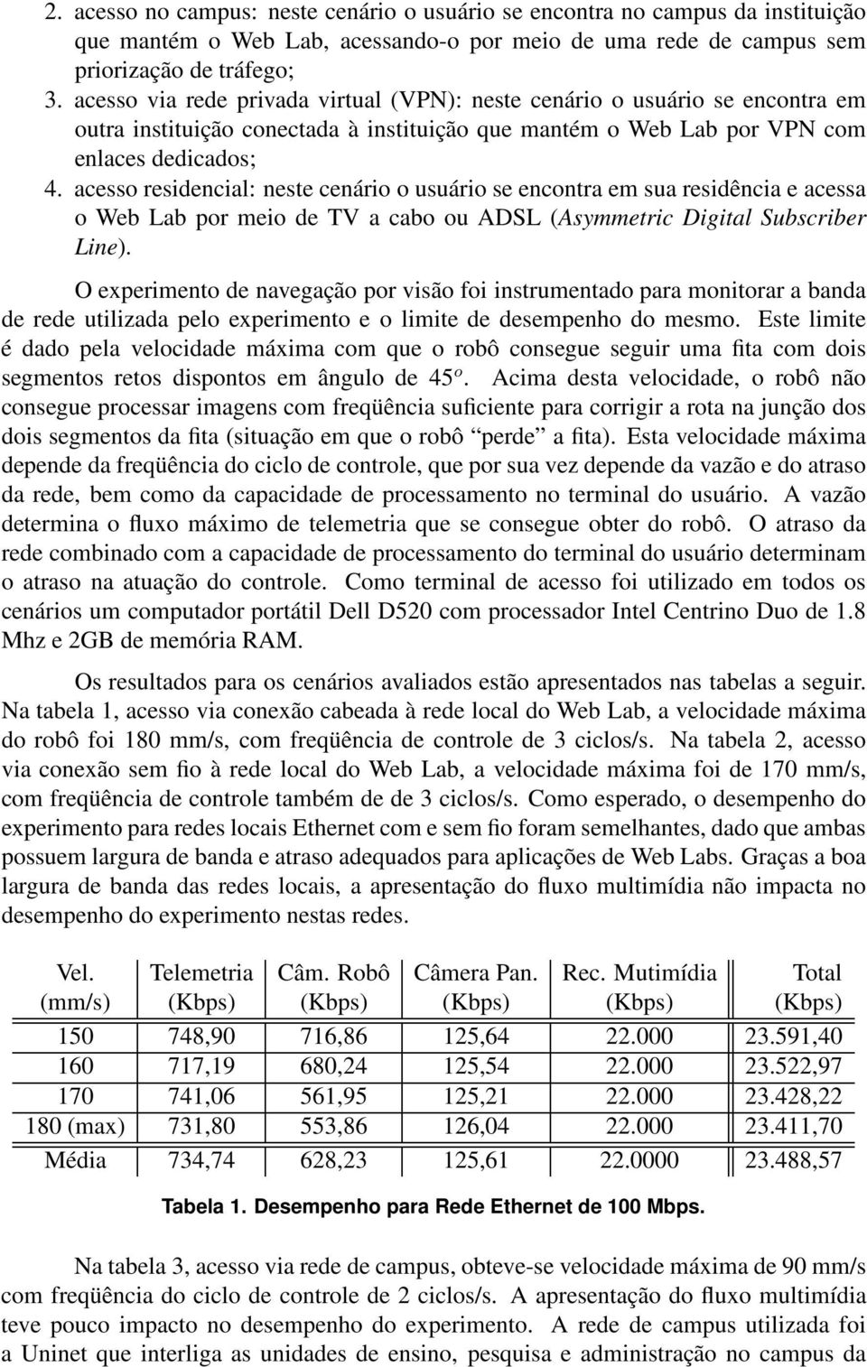 acesso residencial: neste cenário o usuário se encontra em sua residência e acessa o Web Lab por meio de TV a cabo ou ADSL (Asymmetric Digital Subscriber Line).