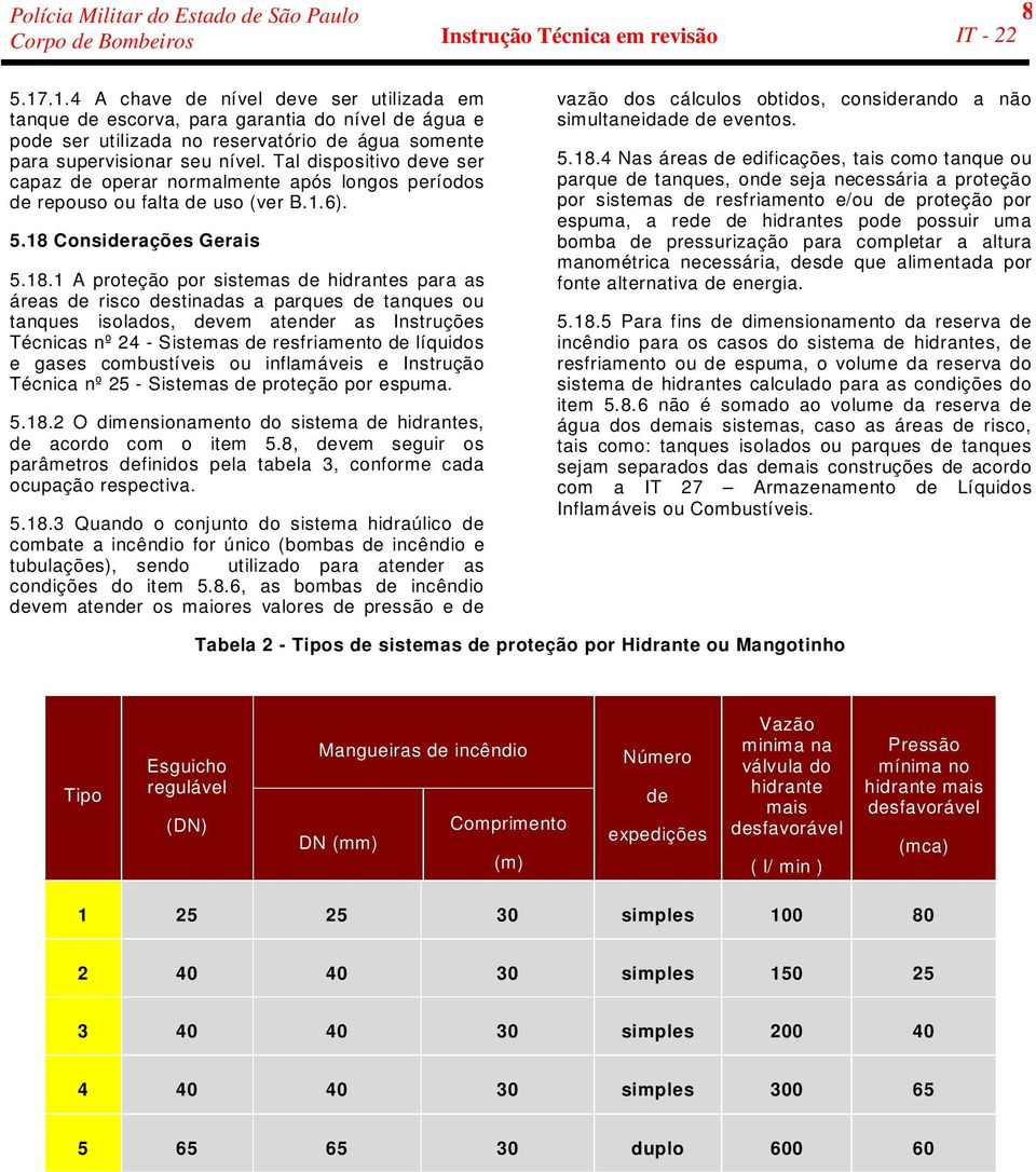 Considerações Gerais 5.18.