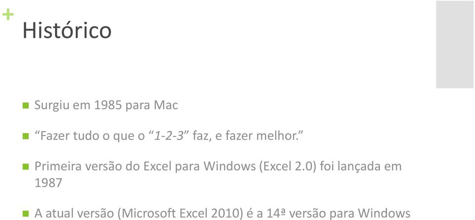 Primeira versão do Excel para Windows (Excel 2.