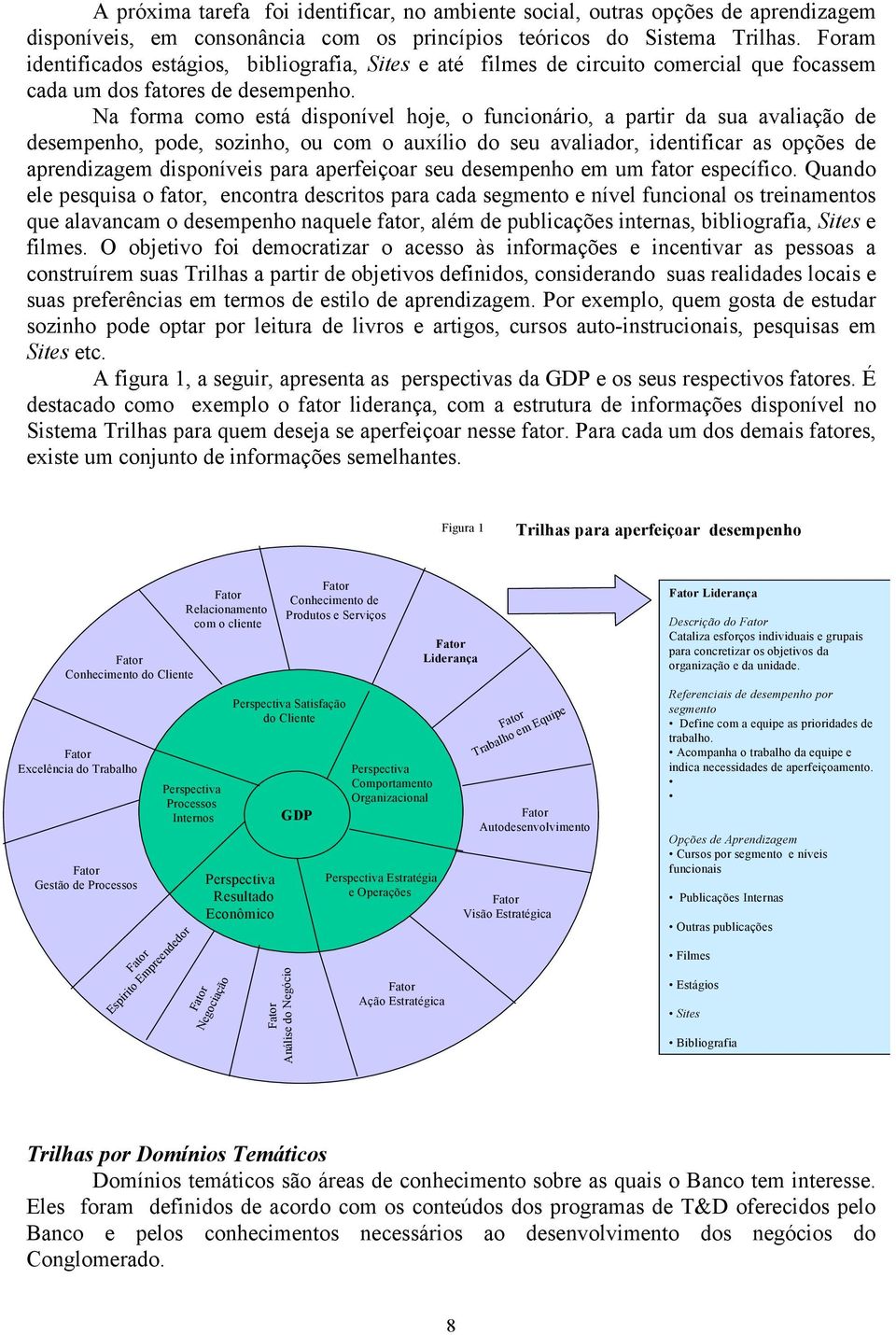 Na forma como está disponível hoje, o funcionário, a partir da sua avaliação de desempenho, pode, sozinho, ou com o auxílio do seu avaliador, identificar as opções de aprendizagem disponíveis para