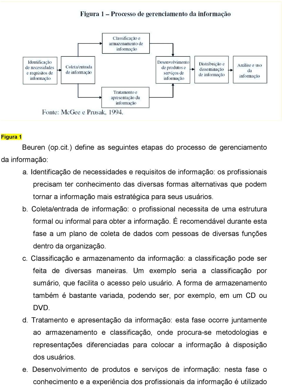 b. Coleta/entrada de informação: o profissional necessita de uma estrutura formal ou informal para obter a informação.