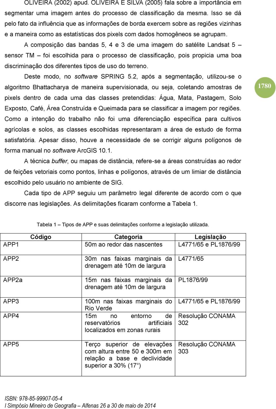 A composição das bandas 5, 4 e 3 de uma imagem do satélite Landsat 5 sensor TM foi escolhida para o processo de classificação, pois propicia uma boa discriminação dos diferentes tipos de uso do