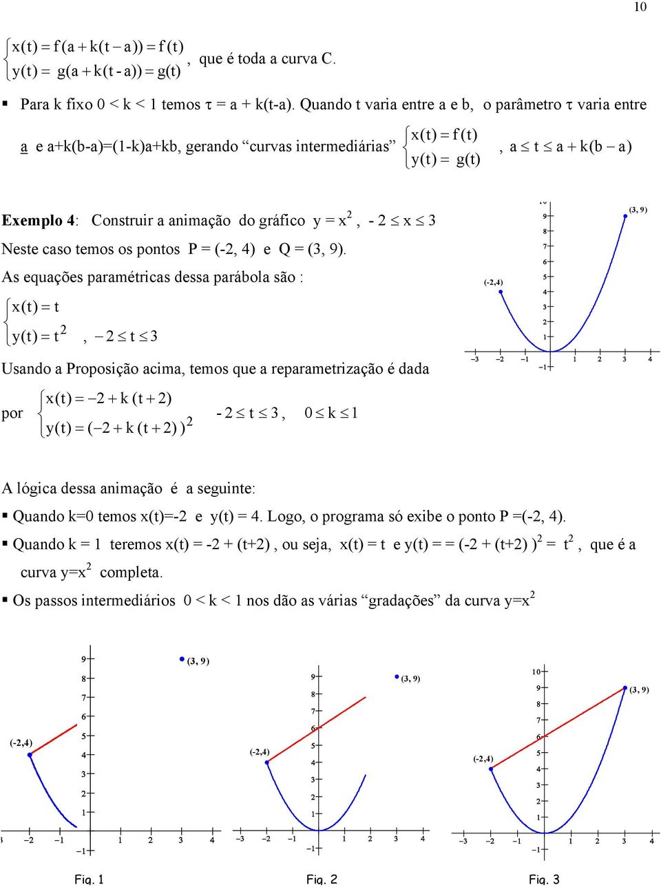 caso temos os pontos P = (-, ) e Q = (, 9).