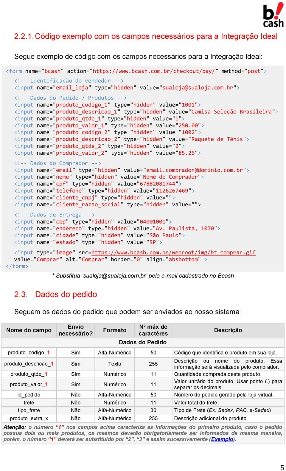 -- Dados do Pedido / Produtos --> <input name="produto_codigo_1" type="hidden" value="1001"> <input name="produto_descricao_1" type="hidden" value="camisa Seleção Brasileira"> <input