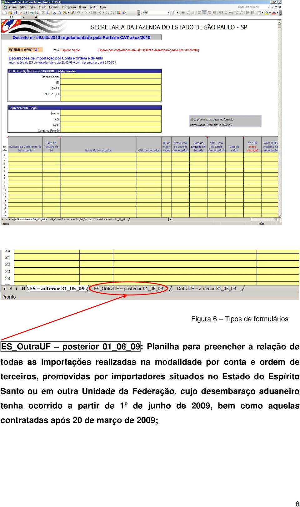 importadores situados no Estado do Espírito Santo ou em outra Unidade da Federação, cujo desembaraço