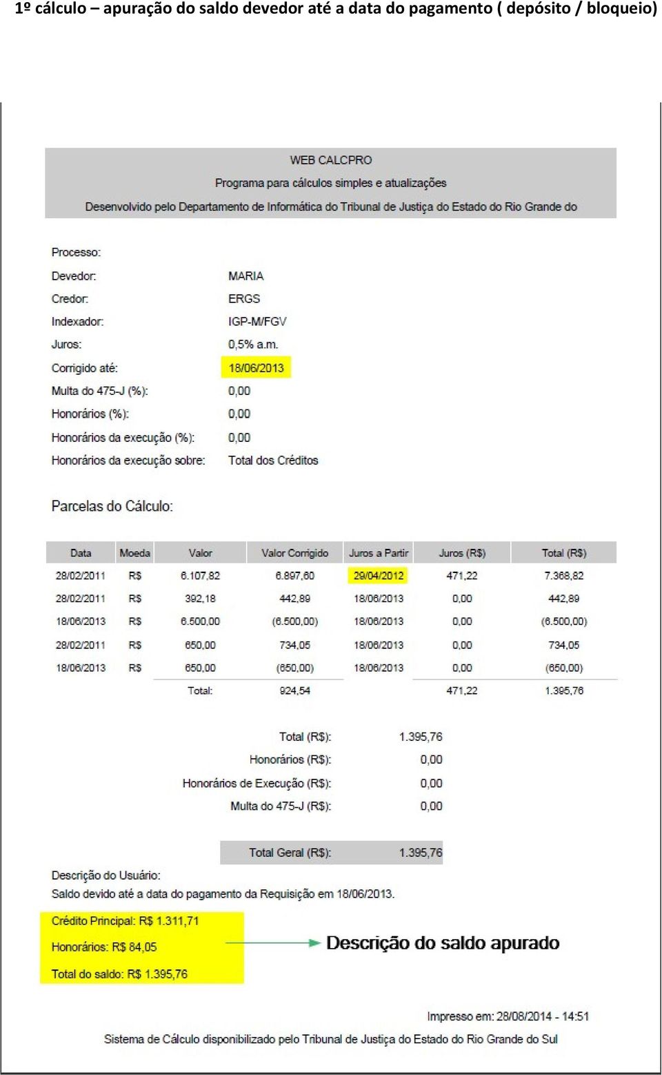 a data do pagamento