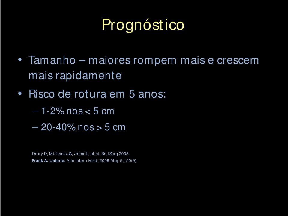 20-40% nos > 5 cm Drury D, Michaels JA, Jones L, et al.