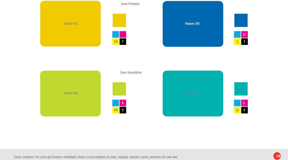 Escala cromática As cores que formam a identidade visual e as