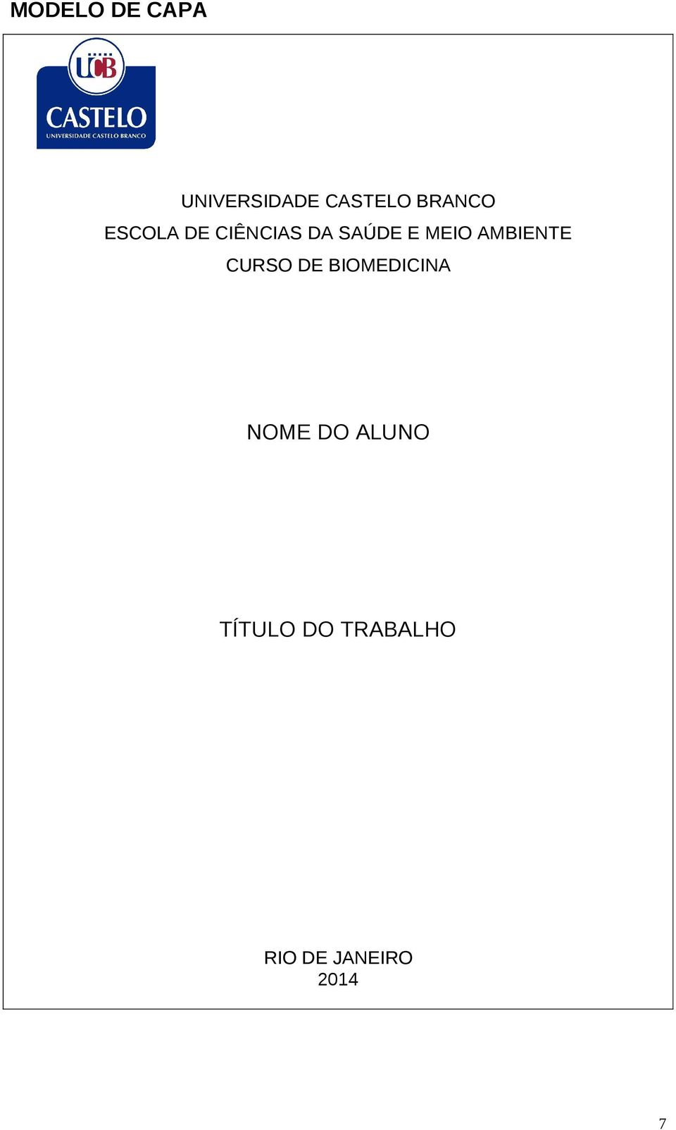 MEIO AMBIENTE CURSO DE BIOMEDICINA NOME