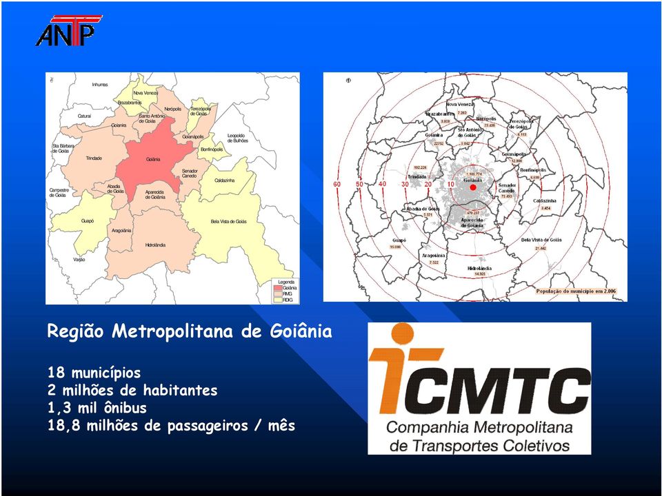 de Goiânia Senador Canedo Caldazinha Guapó Aragoiânia Bela Vista de Goiás Hidrolândia Varjão Legenda Goiânia RMG