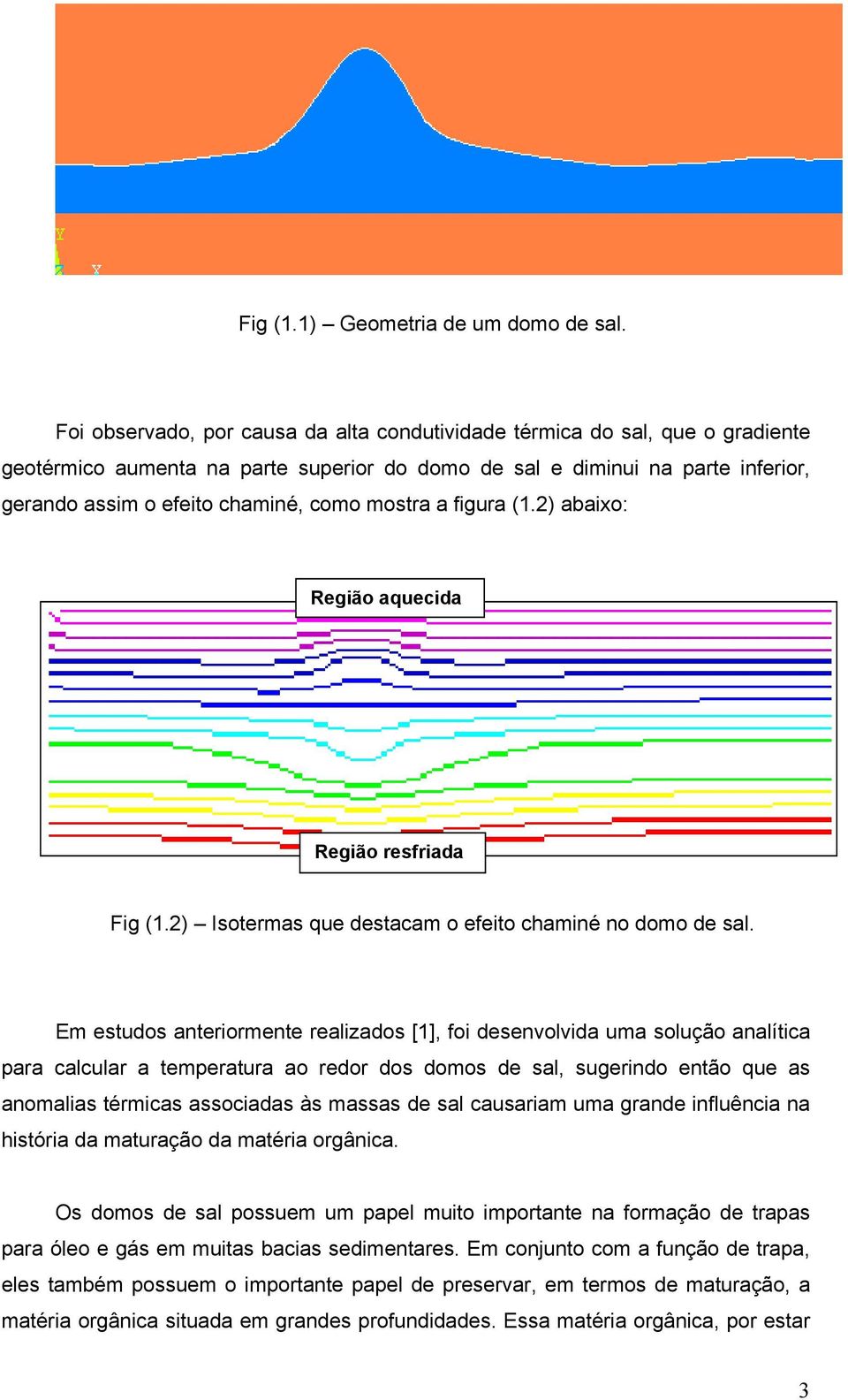 2) abaixo: Rgião aqucida Rgião rsfriada Fig (1.2) Isotrmas qu dstacam o fito chaminé no domo d sal.