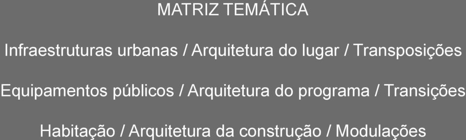 Equipamentos públicos / Arquitetura do programa