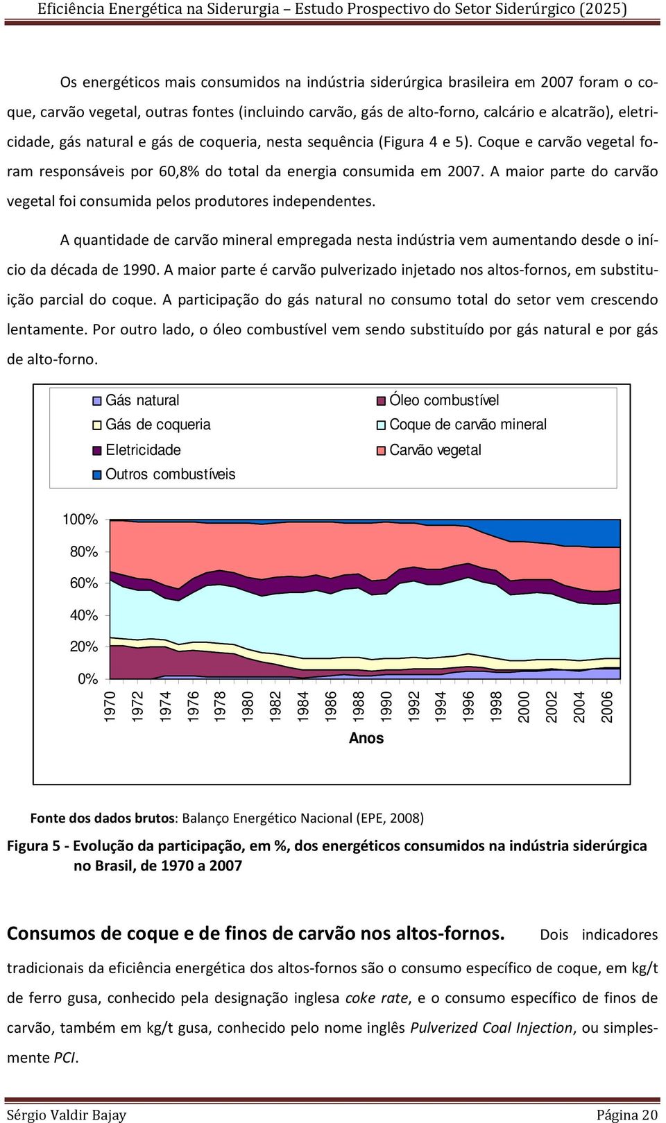 A maior parte do carvão vegetal foi consumida pelos produtores independentes. A quantidade de carvão mineral empregada nesta indústria vem aumentando desde o início da década de 1990.