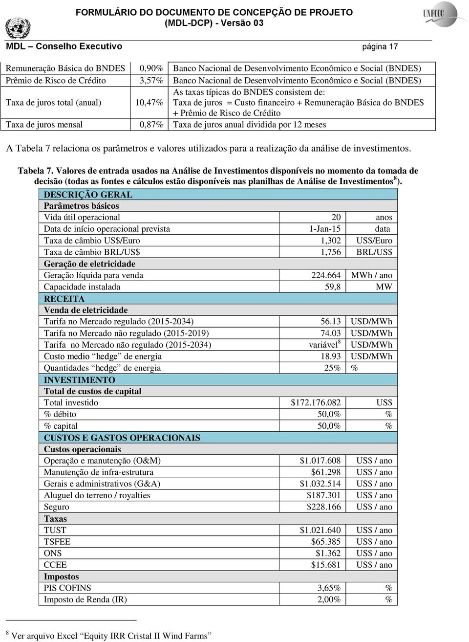 de juros mensal 0,87% Taxa de juros anual dividida por 12 meses A Tabela 7 