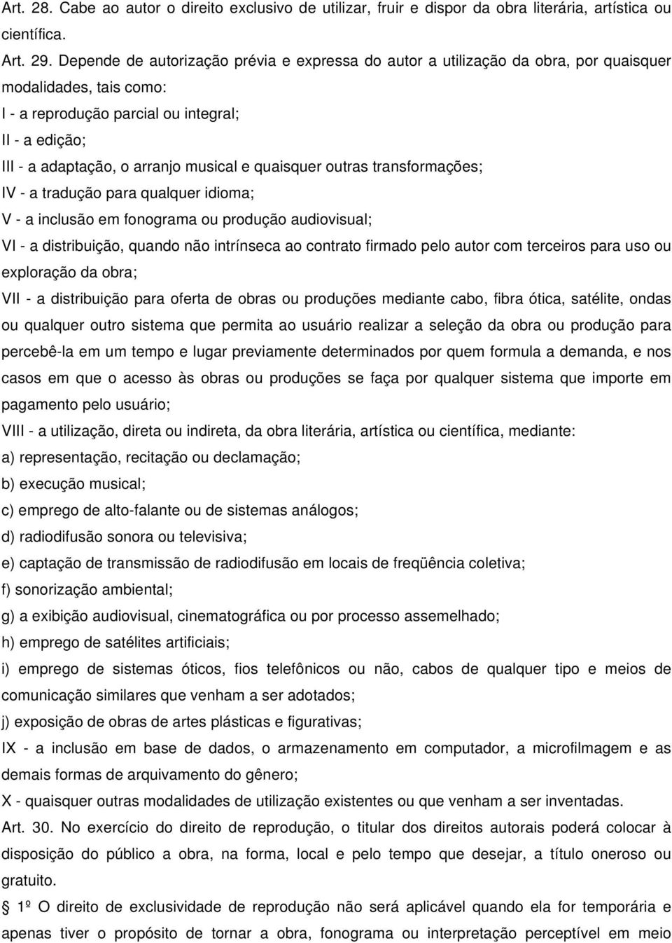 e quaisquer outras transformações; IV - a tradução para qualquer idioma; V - a inclusão em fonograma ou produção audiovisual; VI - a distribuição, quando não intrínseca ao contrato firmado pelo autor