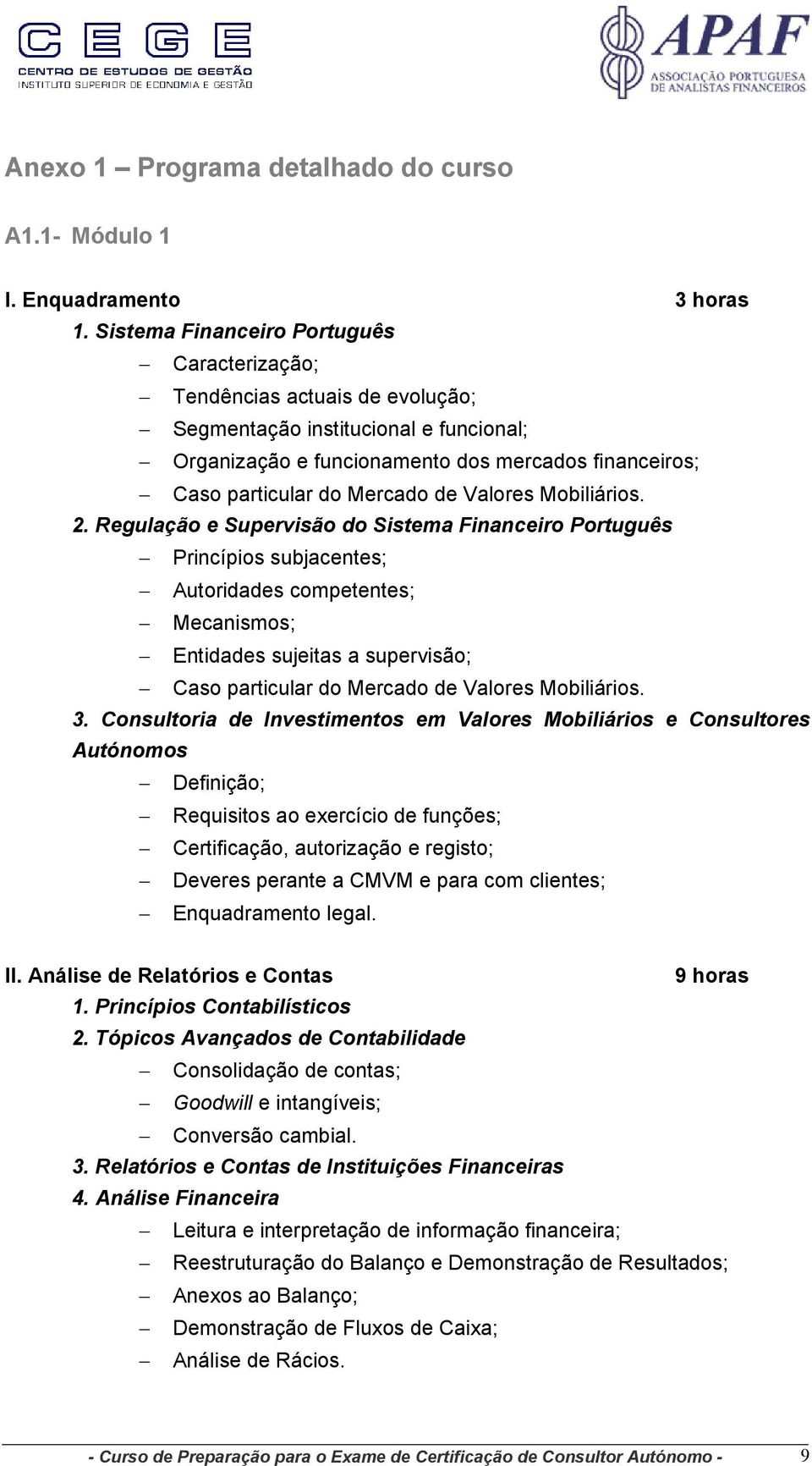 Valores Mobiliários. 2.