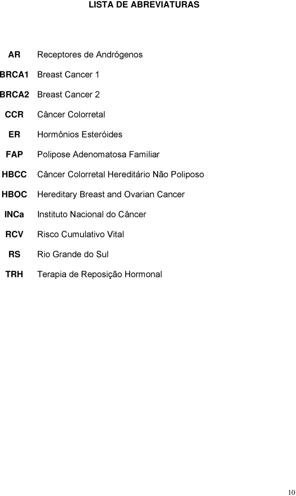 Familiar Câncer Colorretal Hereditário Não Poliposo Hereditary Breast and Ovarian Cancer