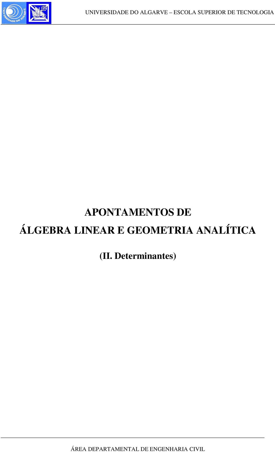 LINEAR E GEOMETRIA ANALÍTICA (II