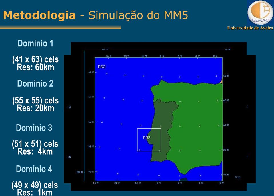 55) cels Res: 2km Domínio 3 (51 x 51)