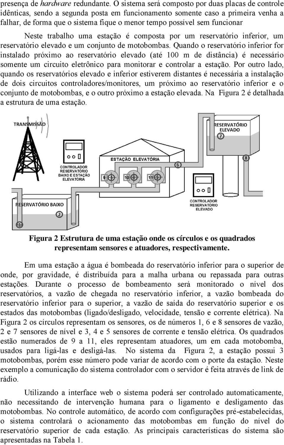 funcionar Neste trabalho uma estação é composta por um reservatório inferior, um reservatório elevado e um conjunto de motobombas.