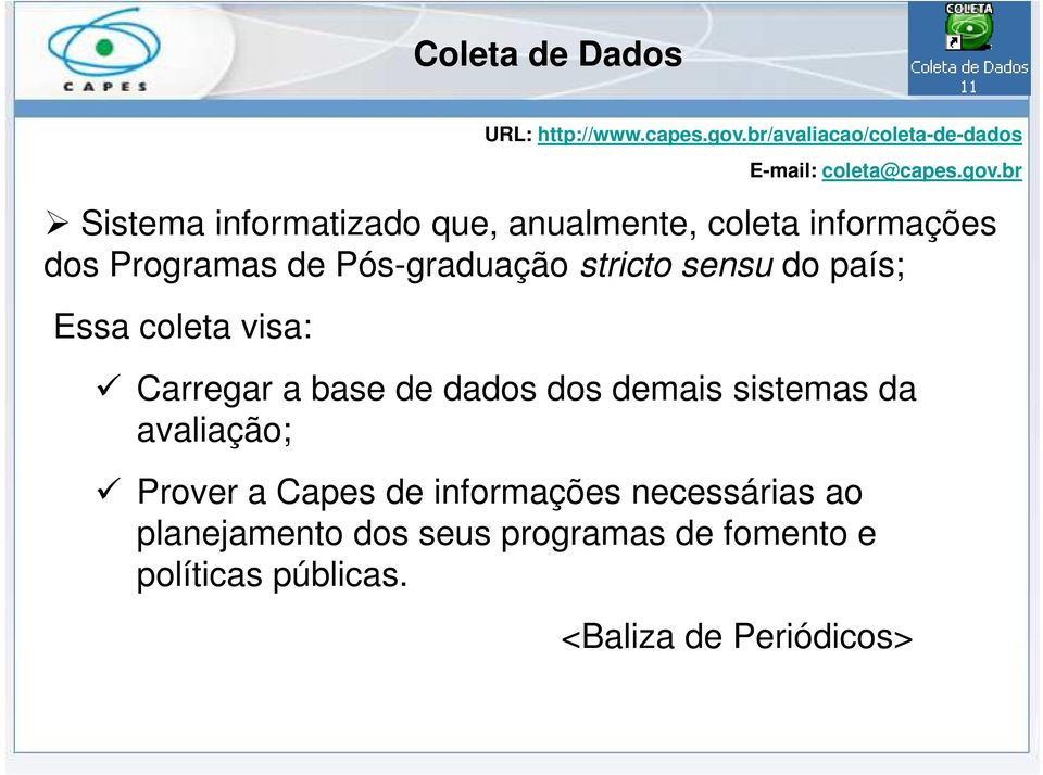 br/avaliacao/coleta-de-dados E-mail: coleta@capes.gov.