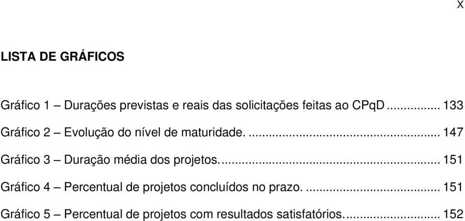 ... 147 Gráfico 3 Duração média dos projetos.