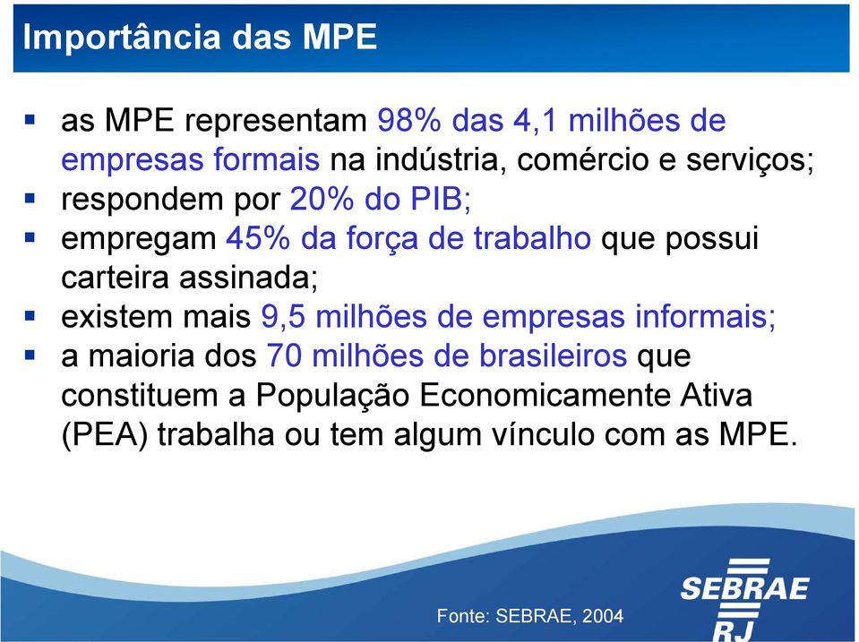 existem mais 9,5 milhões de empresas informais; a maioria dos 70 milhões de brasileiros que