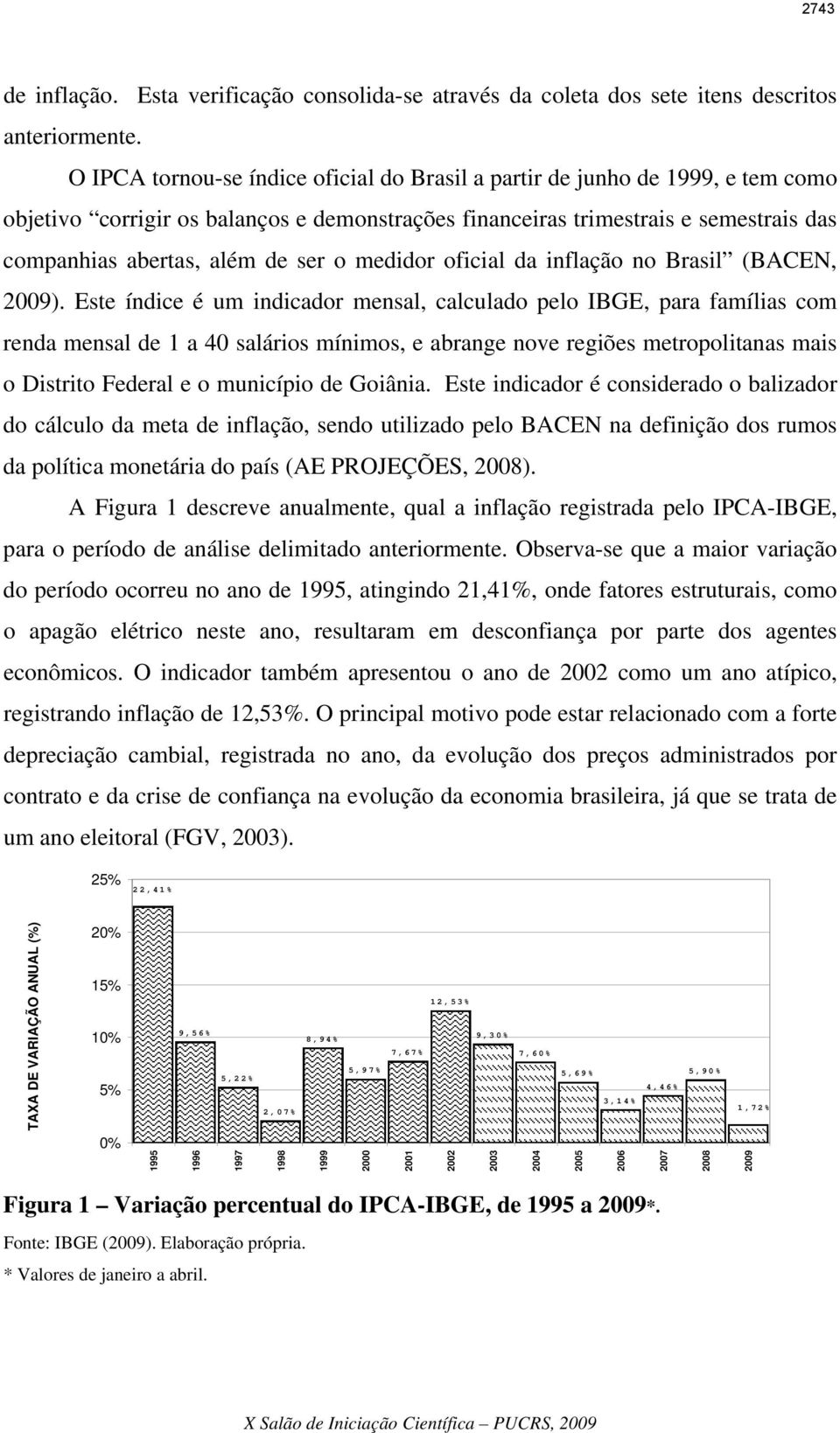 o medidor oficial da inflação no Brasil (BACEN, 2009).