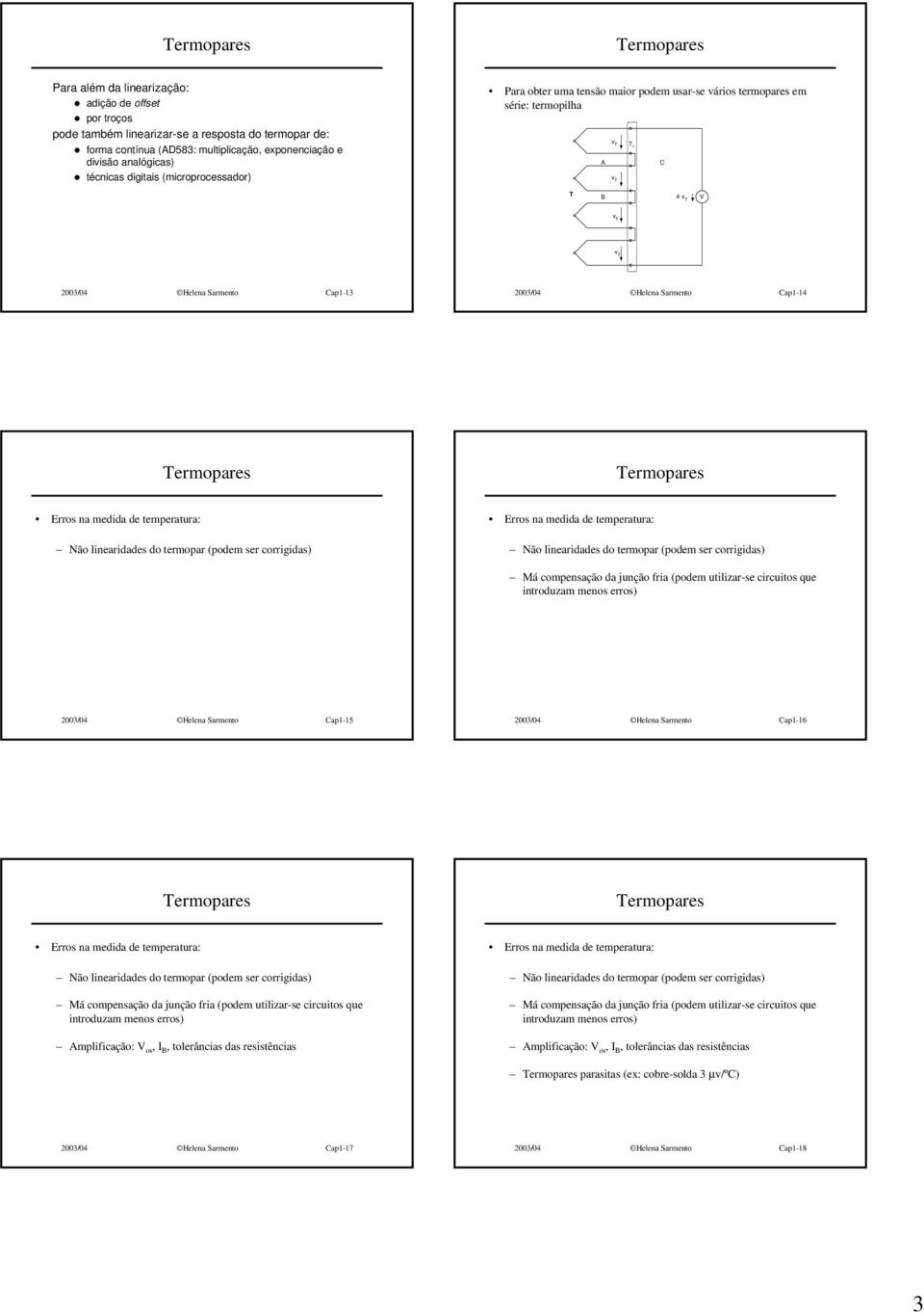 compensação da junção fria (podem utiizar-se circuitos que / Heena Sarmento Cap-5 / Heena Sarmento Cap-6 Má compensação da junção fria (podem utiizar-se circuitos que mpificação: V