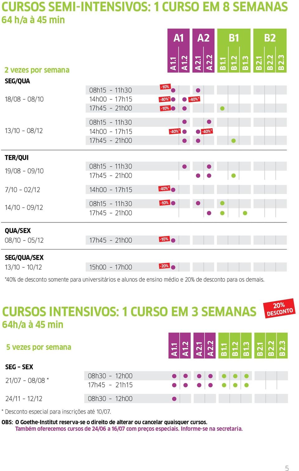 3-40%* -40%* 13/10 08/12 08h15 11h30 14h00 17h15 17h45 21h00-40%* -40%* TER/QUI 19/08 09/10 08h15 11h30 17h45 21h00 7/10 02/12 14h00 17h15-40%* 14/10 09/12 08h15 11h30 17h45 21h00 QUA/SEX 08/10 05/12