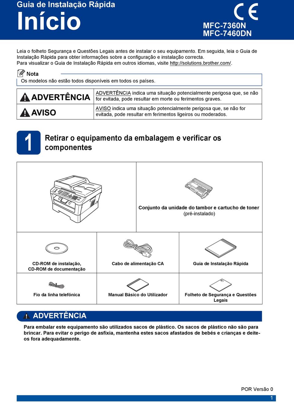 Os moelos não estão toos isponíveis em toos os píses. ADVERTÊNCIA ini um situção potenilmente perigos que, se não for evit, poe resultr em morte ou ferimentos grves.