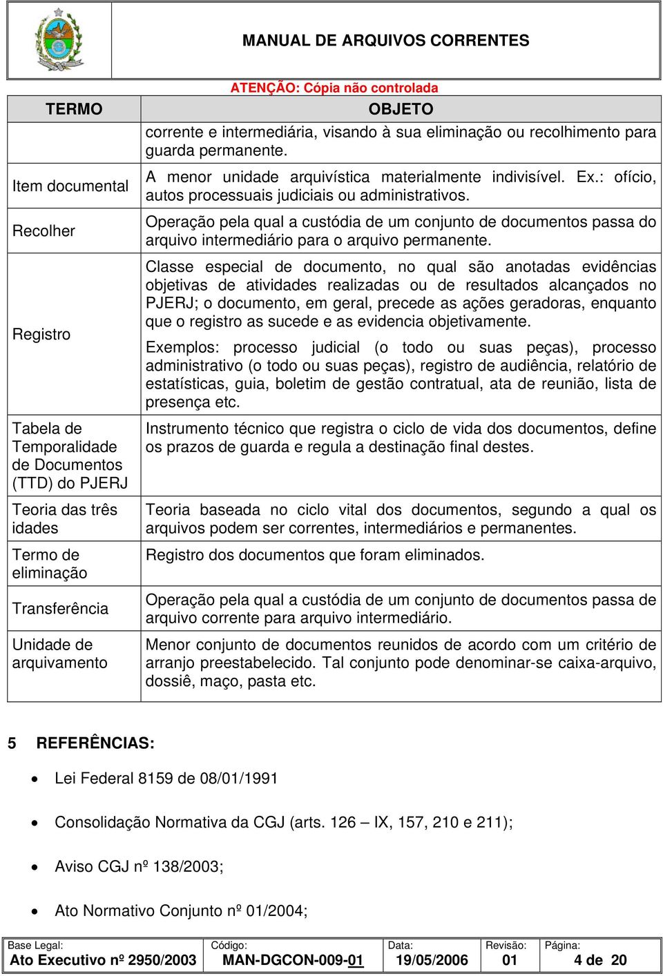 Operação pela qual a custódia de um conjunto de documentos passa do arquivo intermediário para o arquivo permanente.