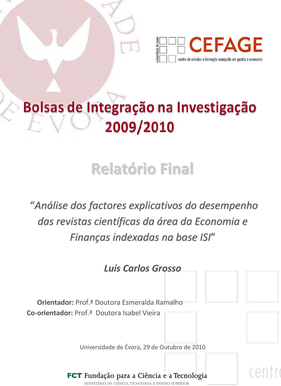 Luís Carlos Grosso Orientador: Prof.
