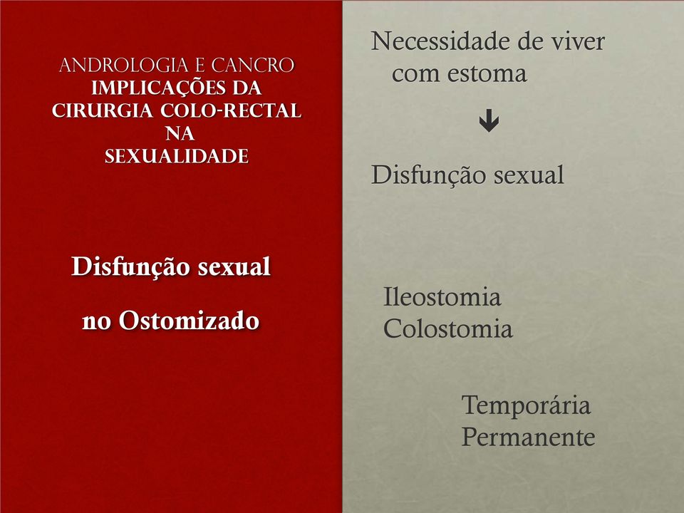 Disfunção sexual no Ostomizado