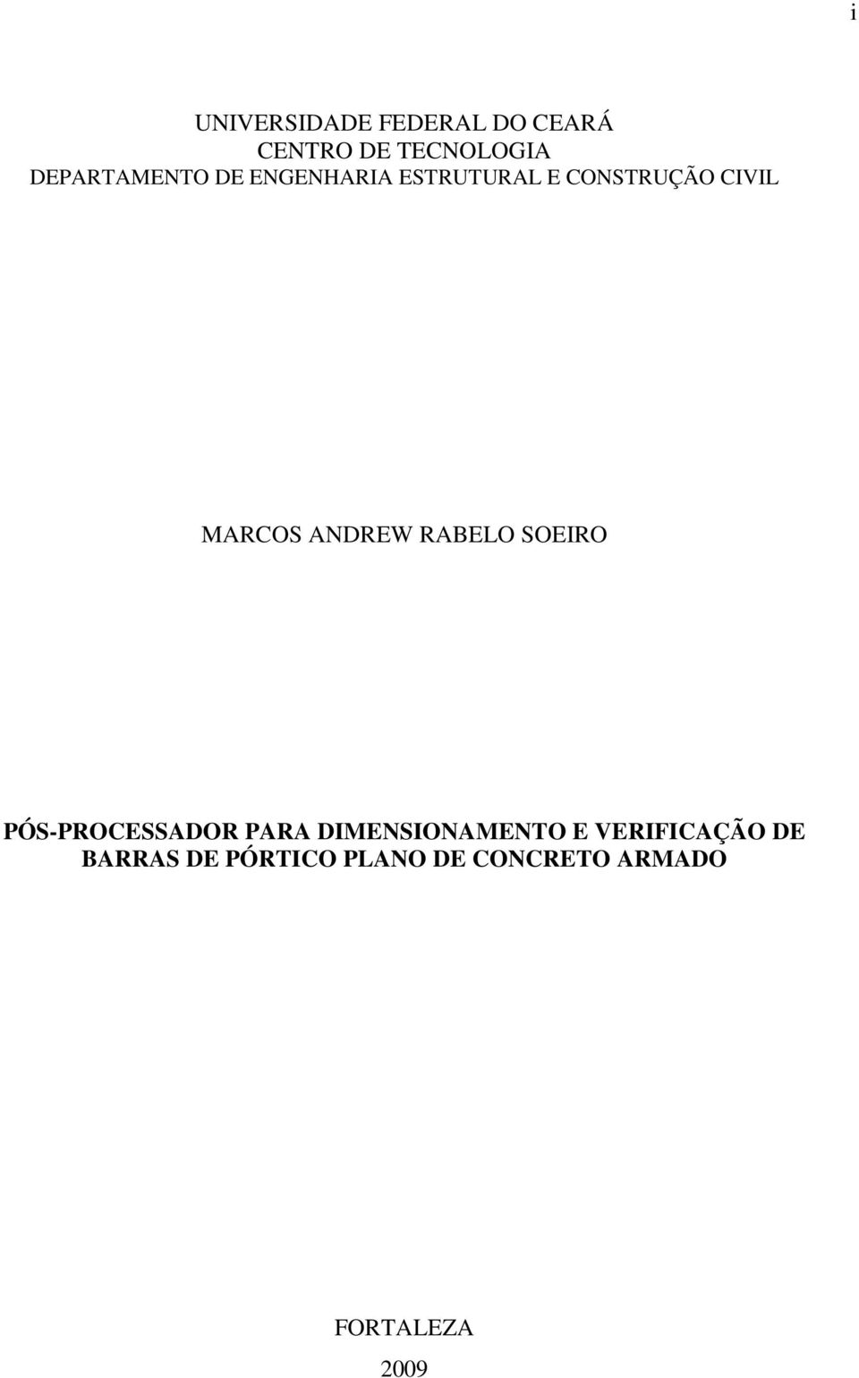 MARCOS ANDREW RABELO SOEIRO PÓS-PROCESSADOR PARA