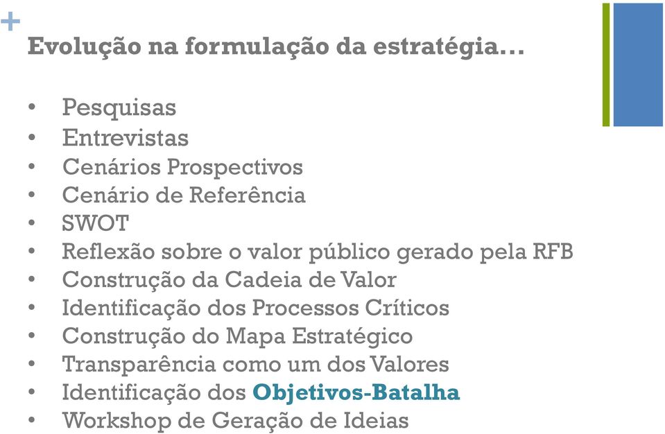 o valor público gerado pela RFB Construção da Cadeia de Valor Identificação dos Processos