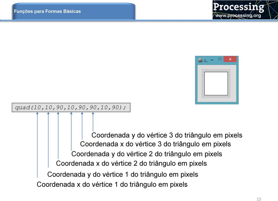 vértice 2 do triângulo em pixels Coordenada x do vértice 2 do triângulo em pixels