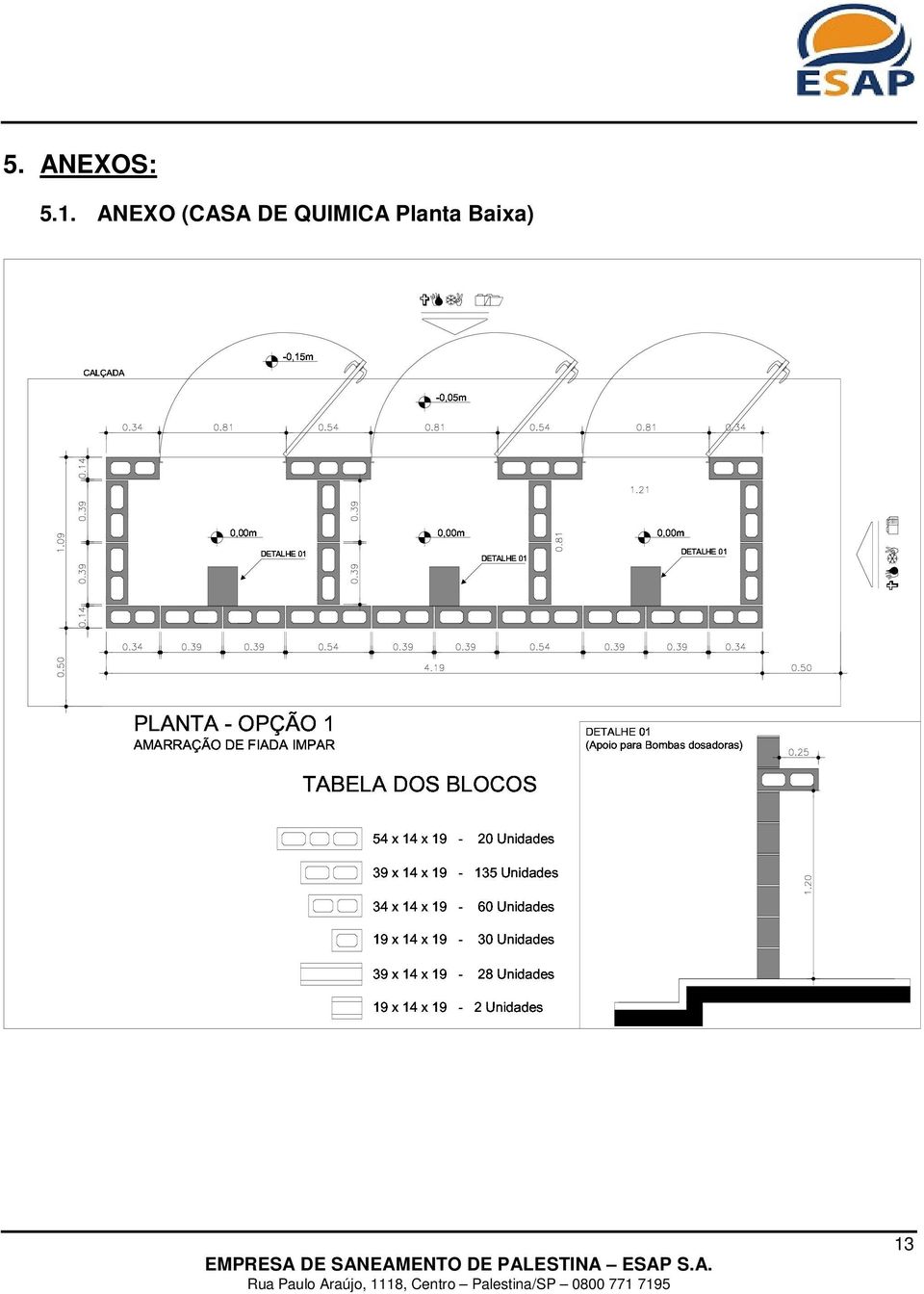 0,00mDETALHE 01 PLANTA AMARRAÇÃO - DE OPÇÃO FIADA IMPAR TABELA 1 54 39