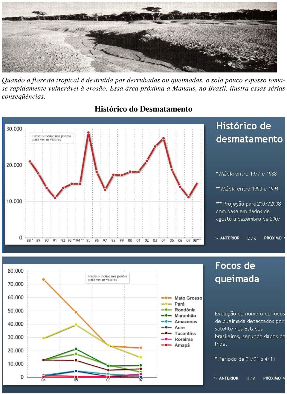 vulnerável à erosão.