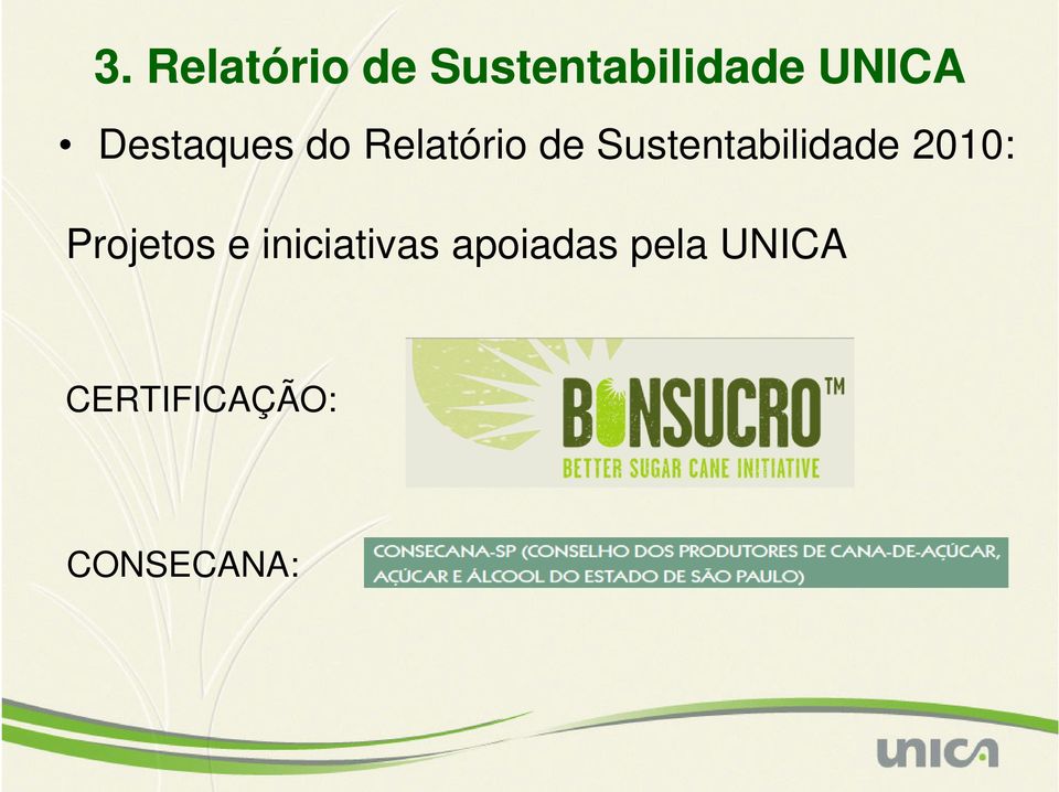 Sustentabilidade 2010: Projetos e