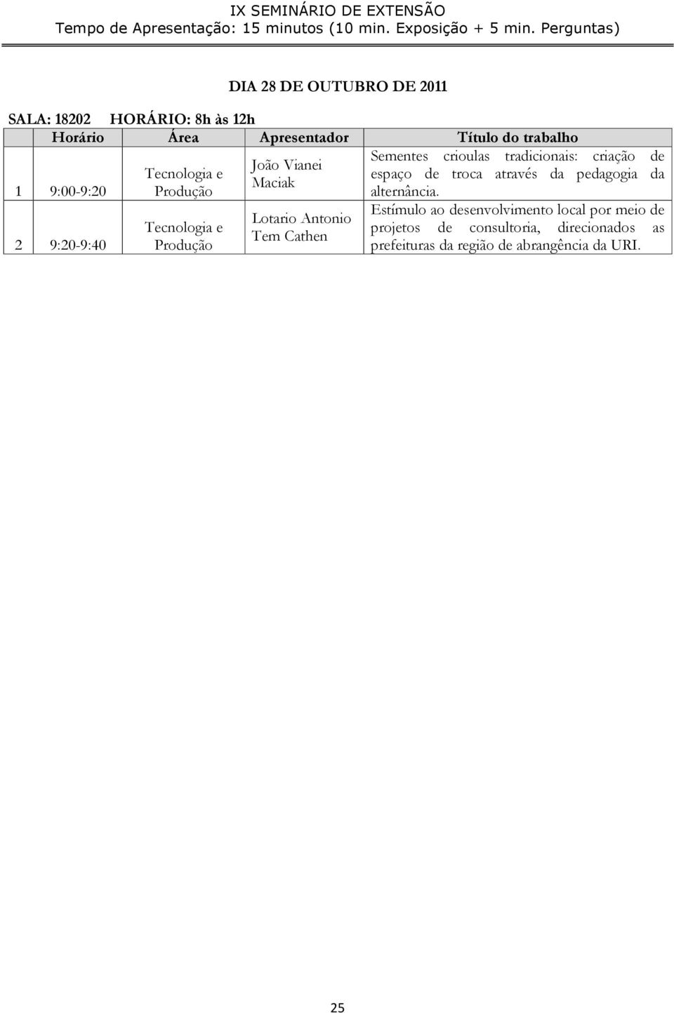 espaço de troca através da pedagogia da alternância.