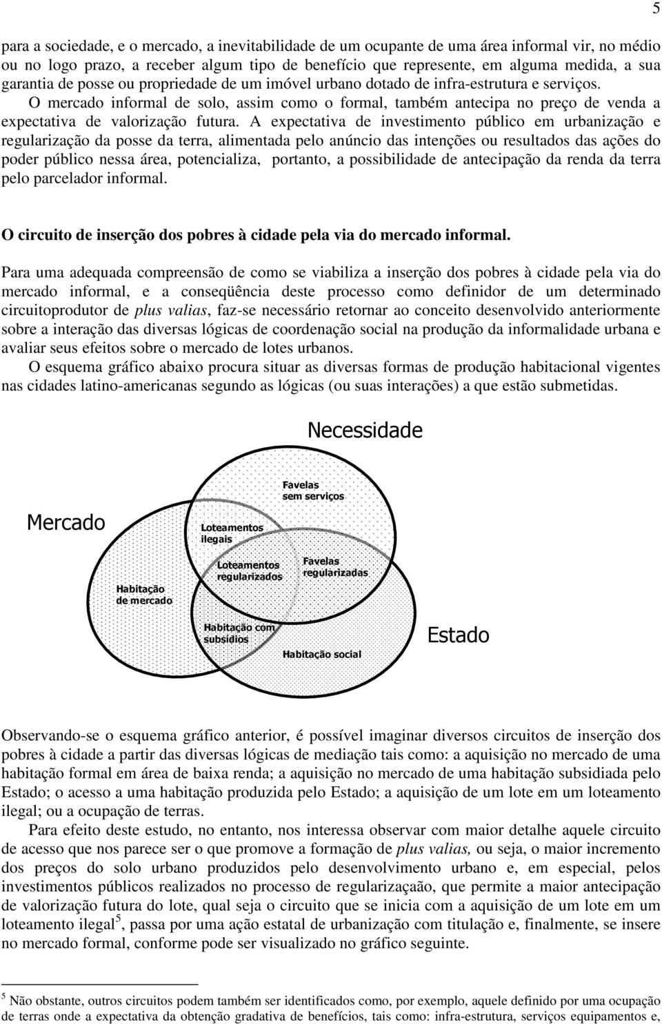 O mercado informal de solo, assim como o formal, também antecipa no preço de venda a expectativa de valorização futura.