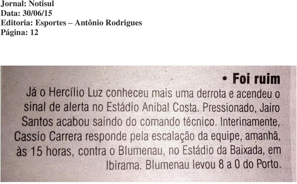 Editoria: Esportes