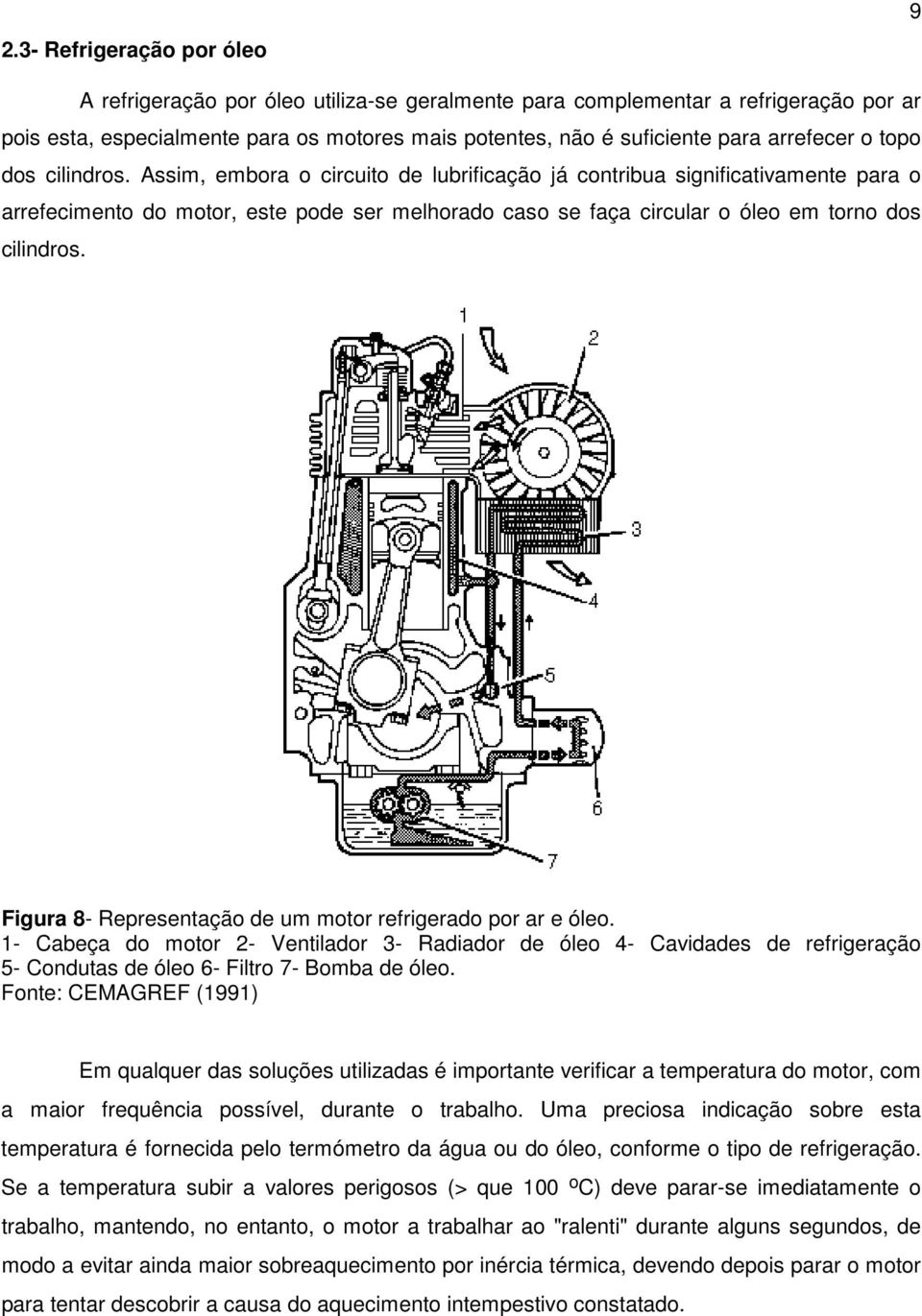 Assim, embora o circuito de lubrificação já contribua significativamente para o arrefecimento do motor, este pode ser melhorado caso se faça circular o óleo em torno dos cilindros.