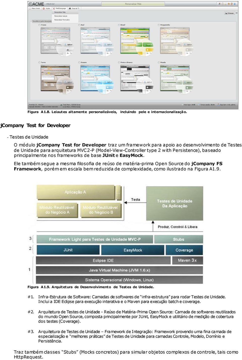 Persistence), basead principalmente ns framewrks de base JUnit e EasyMck.